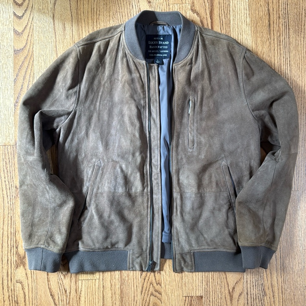 Lucky Brand Suade Bomber Jacket